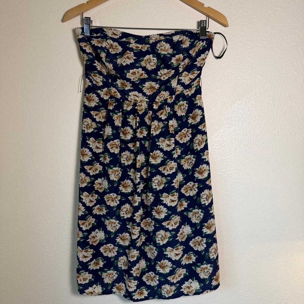 Romy Dani Floral Strapless Mini Dress, Size Small